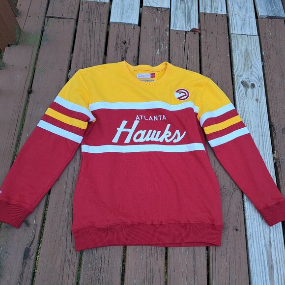 Atlanta Hawks Mitchell & Ness NBA Men's Head Coach Crew Sweatshirt Size Large - Picture 1 of 7